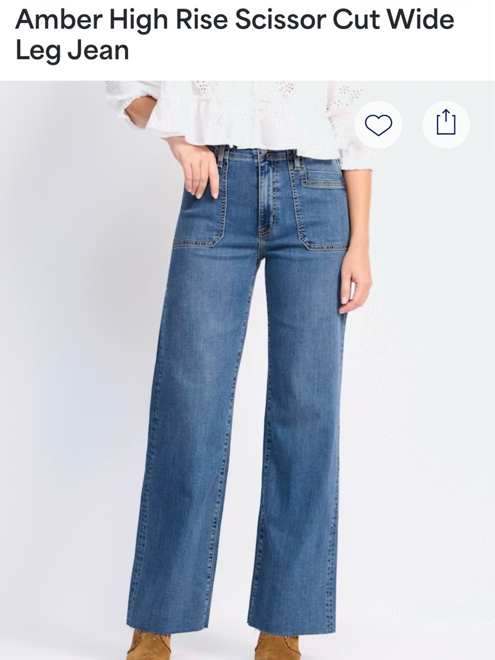 High-Rise Scissor Cut Wide Leg Jeans - StudioBlue